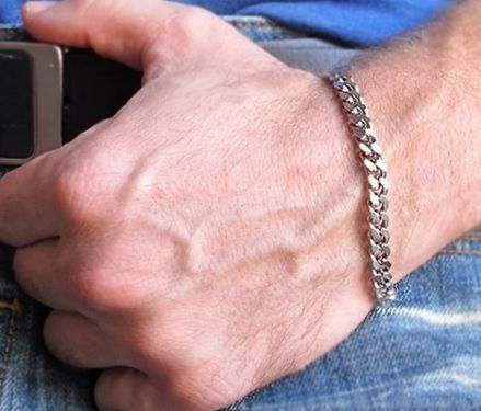 Ланцюжок та браслет з нержавіючої сталі 5 мм кубинське плетіння  6584 фото