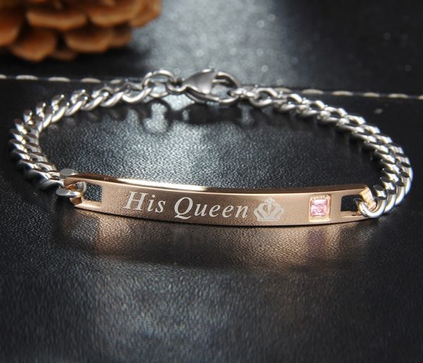 Парные браслеты для влюбленных Ее король - Его королева