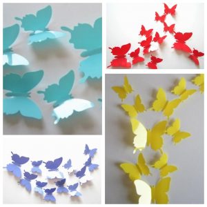 Интерьерные наклейки 3D Бабочки на стену (набор 12 шт)
