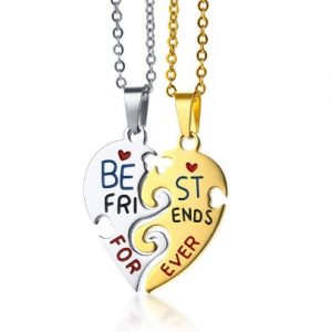 Парные кулоны для друзей «Сердца BEST FRIENDS FOREVER»