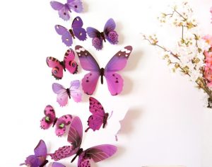 Бабочки - интерьерные наклейки 12 шт Violet gamma