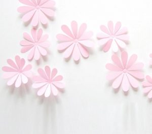 Цветочки интерьерные наклейки розовые набор 12 шт.