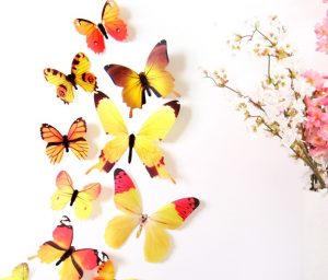 Бабочки - интерьерные наклейки 12 шт Yellow gamma