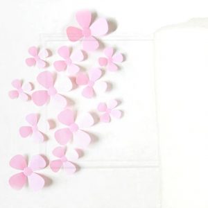 Наклейки интерьерные цветок- четырехлистный набор 12 шт. розовый