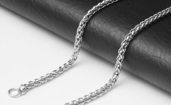 Ланцюжок з нержавіючої сталі плетіння колосок 4 мм 60 см