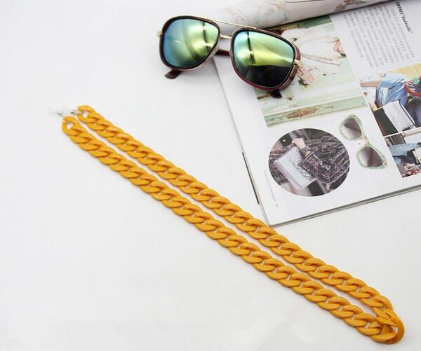 Ланцюжок для окулярів пластиковий оранжевий стильний аксессуар