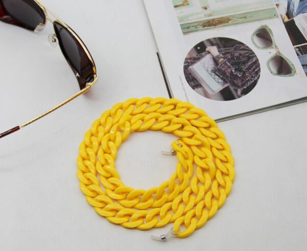 Ланцюжок для окулярів пластиковий жовтий стильний аксессуар